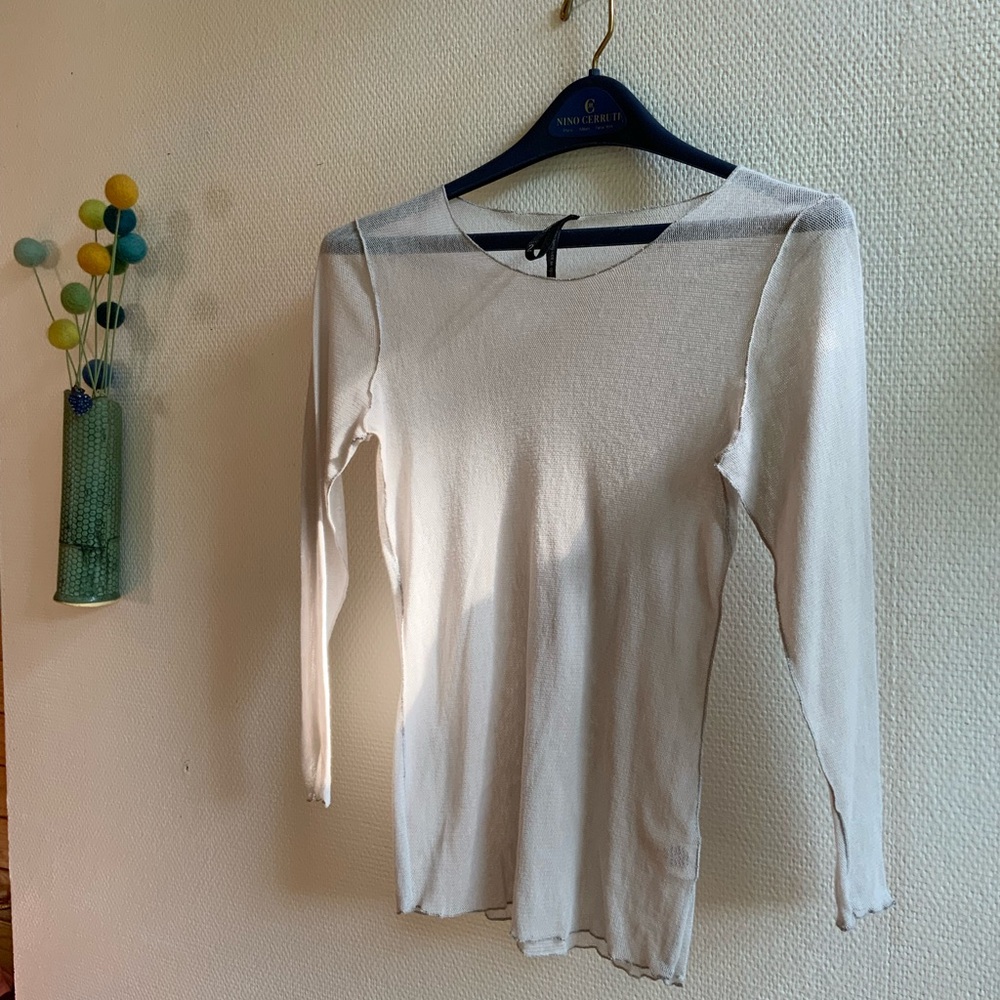 Porto SF Light Grey Sheer Mesh Top